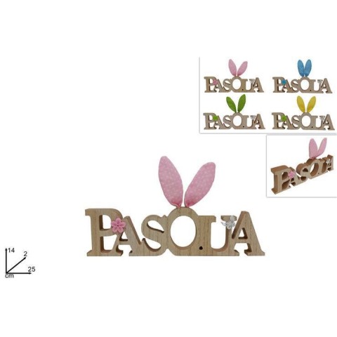 SCRITTA LEGNO PASQUA H14 4COLO